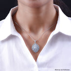 Himmelblauer Topas Anhänger mit Kette, ca. 50 cm, 925 Silber platiniert, ca. 6.14 ct