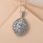 Himmelblauer Topas Anhänger mit Kette, ca. 50 cm, 925 Silber platiniert, ca. 6.14 ct