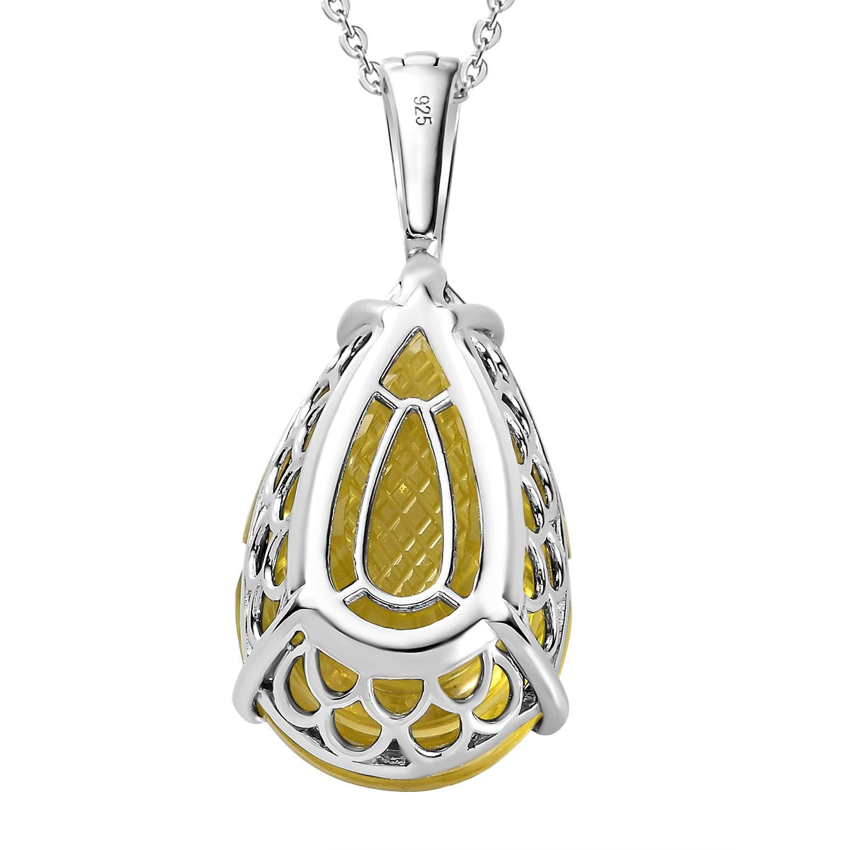 Ouro Verde-Quarz, Madeira Citrin Kristall Schmuckset 925 Silber platiniert ca. 38.36 ct
