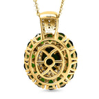 Natürlicher Chromdiopsid-Anhänger mit Kette, 925 Silber Gelbgold Vermeil ca. 4.55 ct