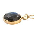 Labradorit-Anhänger mit Kette, 925 Silber Gelbgold Vermeil ca. 21.89 ct