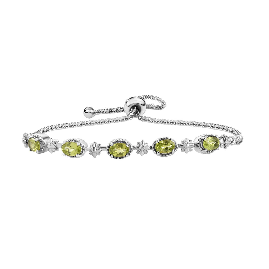 2er Set, natürliche Peridot Ohrringe und Armband, Edelstahl, ca. 3.60 ct