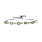 2er Set, natürliche Peridot Ohrringe und Armband, Edelstahl, ca. 3.60 ct