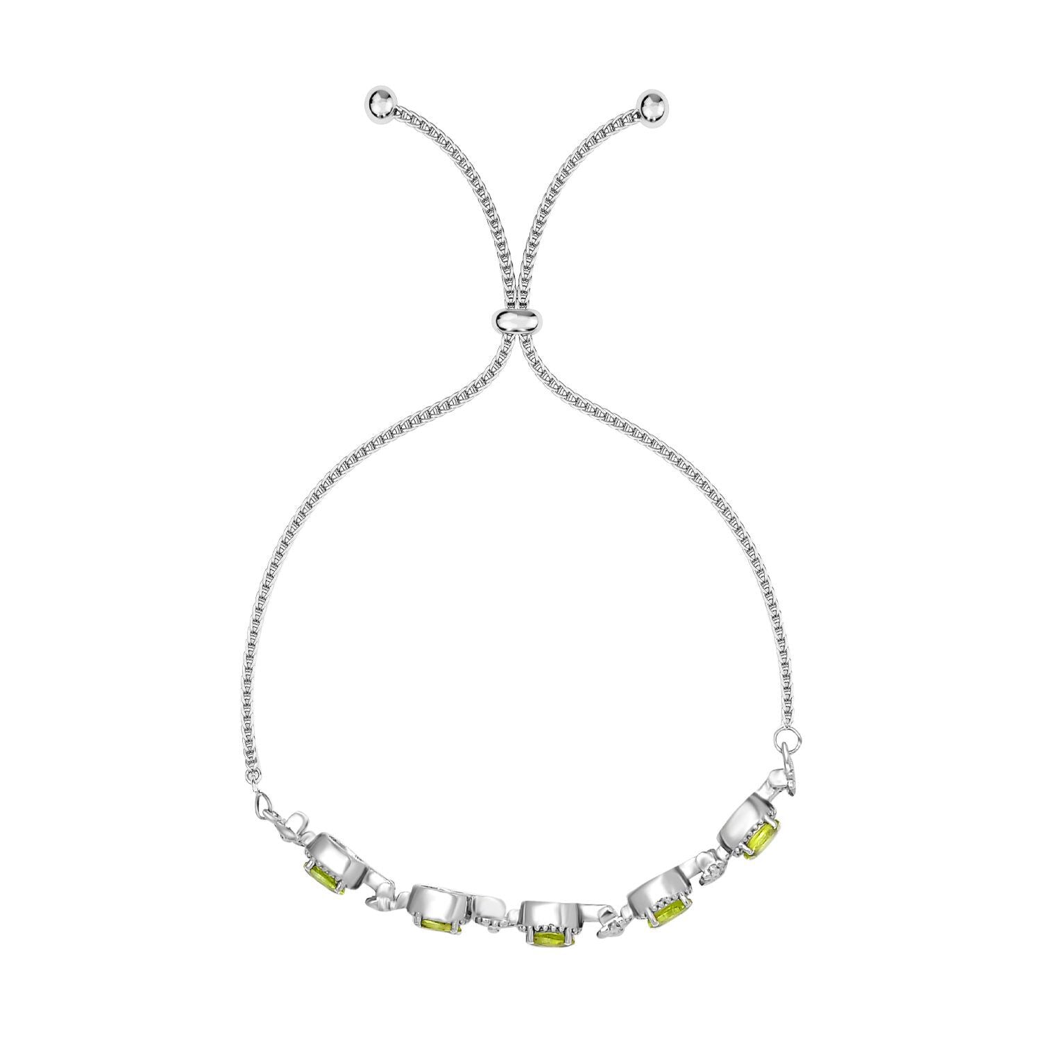 2er Set, natürliche Peridot Ohrringe und Armband, Edelstahl, ca. 3.60 ct