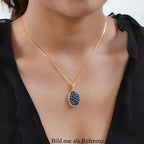 Kaschmir Kyanit-Anhänger mit Kette, 925 Silber Gelbgold Vermeil ca. 3,72 ct