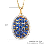 Kaschmir Kyanit-Anhänger mit Kette, 925 Silber Gelbgold Vermeil ca. 3,72 ct