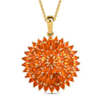 Salamanca Feueropal Anhänger mit Kette, 925 Silber Gelbgold Vermeil ca. 3.67 ct
