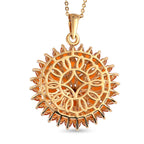 Salamanca Feueropal Anhänger mit Kette, 925 Silber Gelbgold Vermeil ca. 3.67 ct