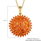 Salamanca Feueropal Anhänger mit Kette, 925 Silber Gelbgold Vermeil ca. 3.67 ct