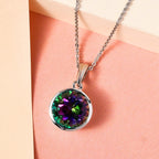 Nordlicht mystischer Topas Anhänger mit Kette, 925 Silber platiniert ca. 4.39 ct