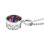 Nordlicht mystischer Topas Anhänger mit Kette, 925 Silber platiniert ca. 4.39 ct