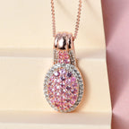 Rosa Saphir Anhänger mit Kette, 925 Silber roségold Vermeil ca. 2.03 ct