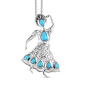 Sleeping Beauty Türkis Anhänger mit Kette - 1,72 ct.