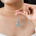 Sleeping Beauty Türkis Anhänger mit Kette, 925 Silber platiniert ca. 1.72 ct