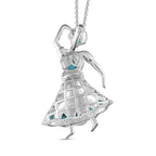 Sleeping Beauty Türkis Anhänger mit Kette, 925 Silber platiniert ca. 1.72 ct