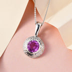 Patroke Triplette Quarz Anhänger mit Kette, 925 Silber platiniert ca. 3.04 ct