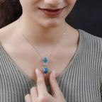 Sierra Nevada Türkis Anhänger mit Kette, 925 Silber platiniert ca. 6.59 ct