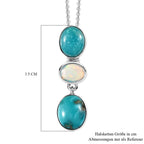 Sierra Nevada Türkis Anhänger mit Kette, 925 Silber platiniert ca. 6.59 ct
