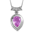 Patroke Quarz Triplette Anhänger mit Kette, 925 Silber platiniert ca. 5.18 ct