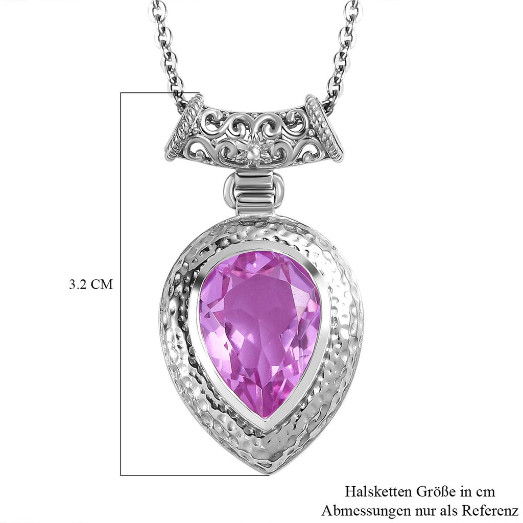Patroke Quarz Triplette Anhänger mit Kette, 925 Silber platiniert ca. 5.18 ct