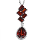 Natürlicher Mosambik Granat Anhänger mit Kette, 925 Silber platiniert ca. 4.37 ct