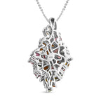 Natürlicher mehrfarbiger Turmalin Anhänger mit Kette, 925 Silber platiniert ca. 6.21 ct