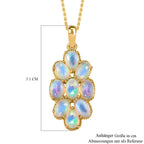 Natürlicher, äthiopischer Welo Opal Anhänger mit Kette, 925 Silber Gelbgold Vermeil ca. 3.00 ct
