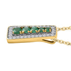 Kagem Sambischer Smaragd Anhänger mit Kette, 925 Silber vergoldet ca. 1.01 ct