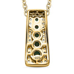 Kagem Sambischer Smaragd Anhänger mit Kette, 925 Silber vergoldet ca. 1.01 ct