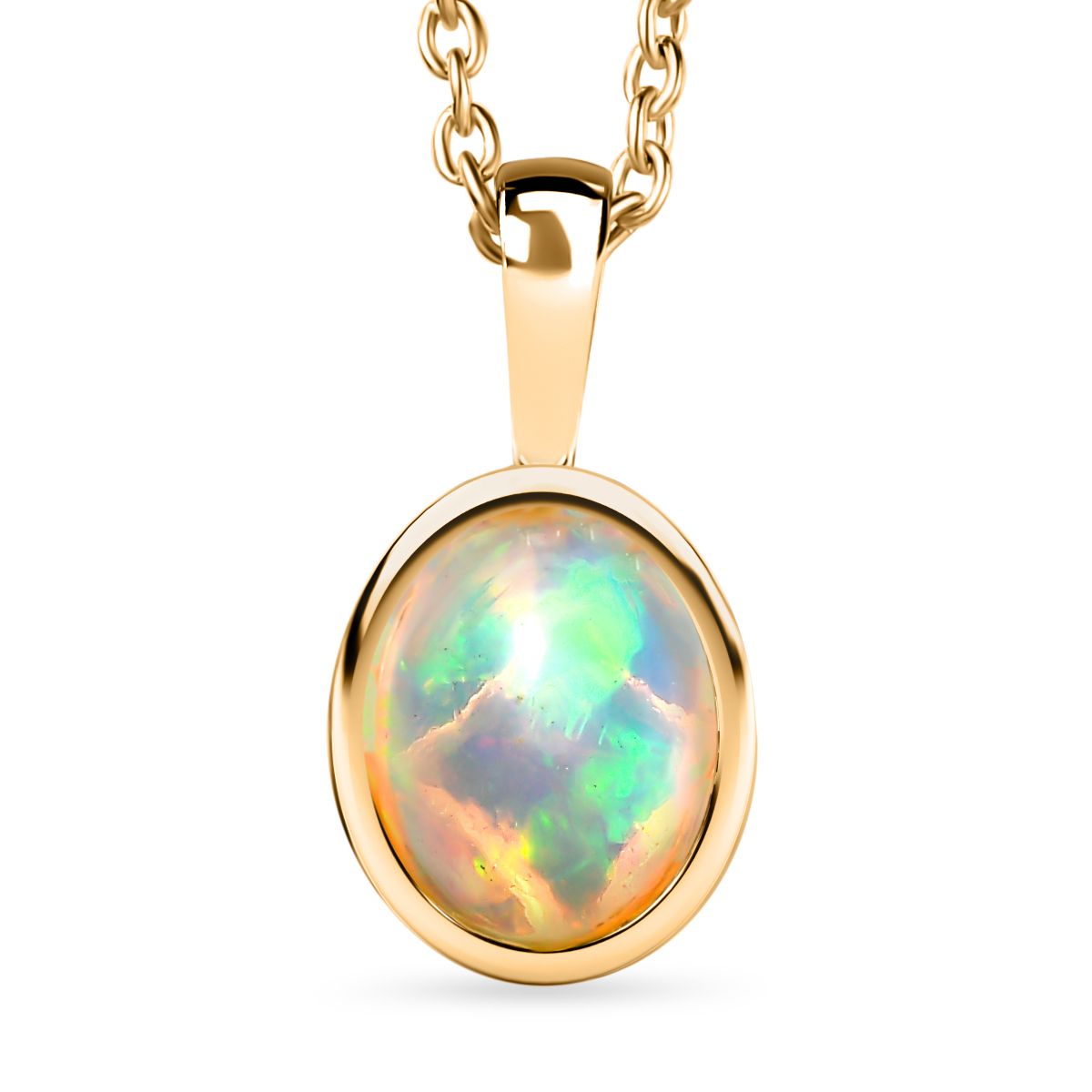 AA Natürlicher, äthiopischer Welo Opal Schmuckset 925 Silber vergoldet ca. 1,25 ct.