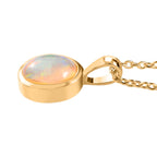 AA Natürlicher, äthiopischer Welo Opal Schmuckset 925 Silber vergoldet ca. 1,25 ct.