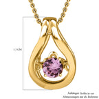Lila Spinell Anhänger mit Kette, 925 Silber vergoldet ca. 0.19 ct