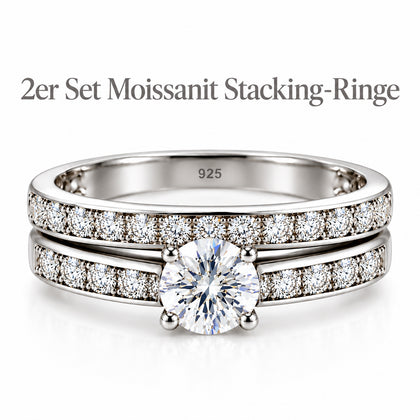 D'Joy Moissanit Schmuckset 925 Silber 750 Gelbgold vermeil ca. 1,45 ct.