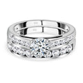 2er-Set Moissanit Ringe, 925 Silber platiniert - 1,38 ct.