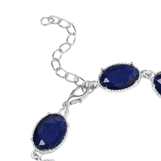 Blauer Kristall Schmuckset Reines Messing