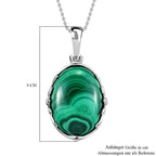 Malachit Anhänger mit Kette, Edelstahl ca. 28.20 ct