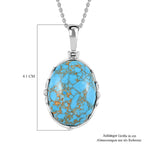 Blaues Türkis Anhänger mit Kette, Edelstahl ca. 19.00 ct