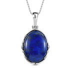 Lapislazuli Anhänger mit Kette, Edelstahl ca. 22.84 ct