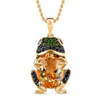GP Trionfo Kollektion - Citrin, Afrikanischer Rubin (Fissure gefüllt) Anhänger mit Kette, 925 Silber Gelbgold Vermeil ca. 6.42 ct
