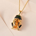 GP Trionfo Kollektion - Citrin, Afrikanischer Rubin (Fissure gefüllt) Anhänger mit Kette, 925 Silber Gelbgold Vermeil ca. 6.42 ct