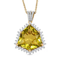 AA Ouro Verde Quarz und Zirkon Anhänger mit Kette - 22,25 ct.
