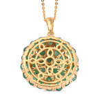 Kagem sambischer Smaragd-Anhänger mit Kette, ca. 50 cm, 925 Silber vergoldet ca. 6.20 ct