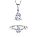 LUXURIANT VS-EF Labor Diamant Ring und SGL zertifizierter SI-GH Labor Diamant Anhänger mit 50cm Kette