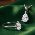 LUXURIANT VS-EF Labor Diamant Ring und SGL zertifizierter SI-GH Labor Diamant Anhänger mit 50cm Kette
