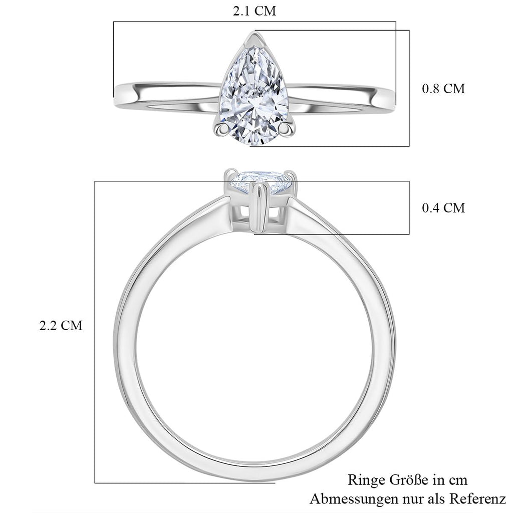 LUXURIANT VS-EF Labor Diamant Ring und SGL zertifizierter SI-GH Labor Diamant Anhänger mit 50cm Kette