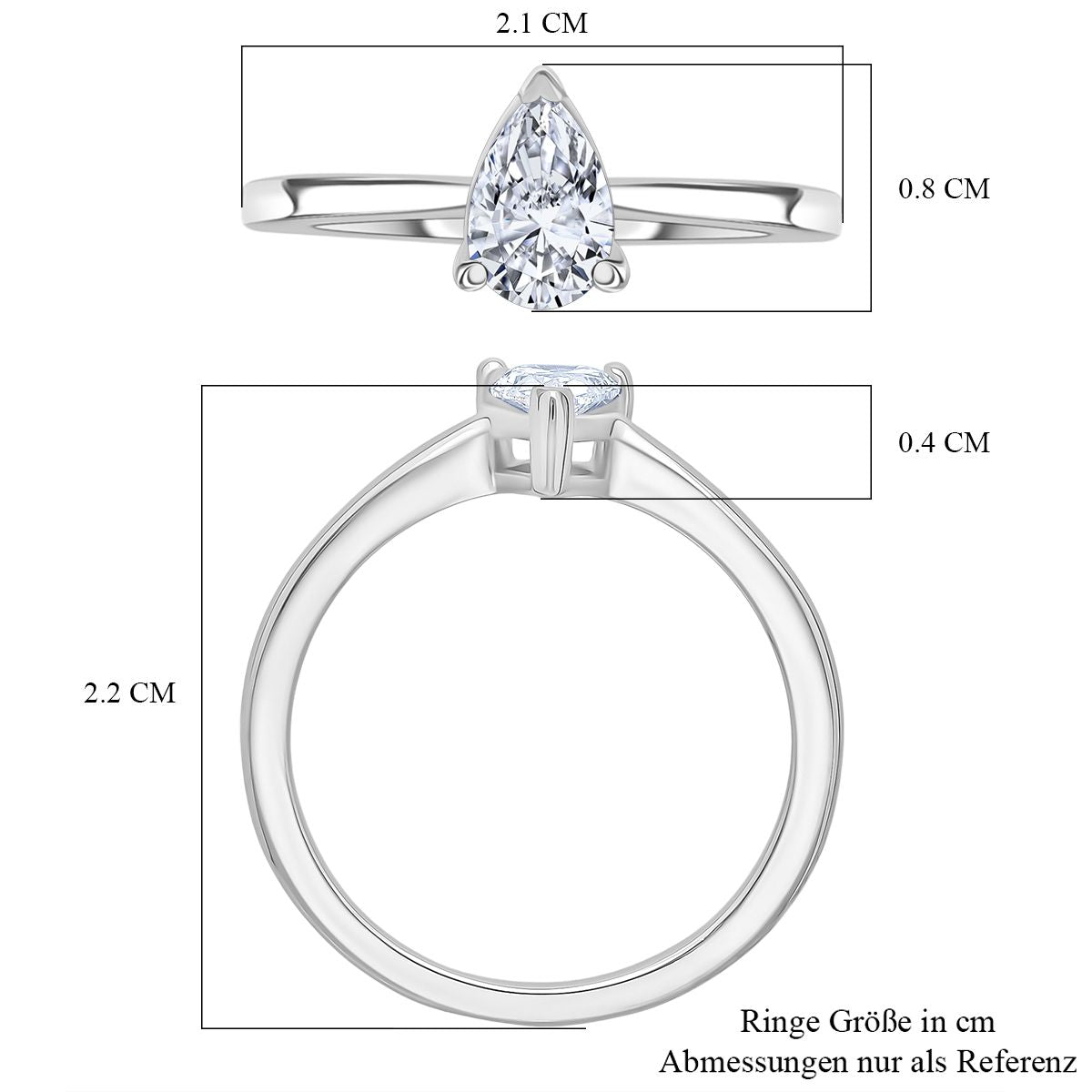 LUXURIANT VS-EF Labor Diamant Ring und SGL zertifizierter SI-GH Labor Diamant Anhänger mit 50cm Kette