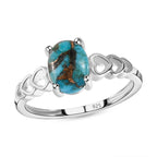 Blaues Türkis Ring und Anhänger, 925 Silber ca. 2,50 ct