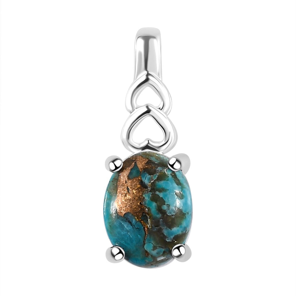 Blaues Türkis Ring und Anhänger, 925 Silber ca. 2,50 ct