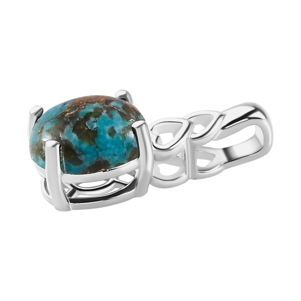 Blaues Türkis Ring und Anhänger, 925 Silber ca. 2,50 ct