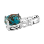 Blaues Türkis Ring und Anhänger, 925 Silber ca. 2,50 ct